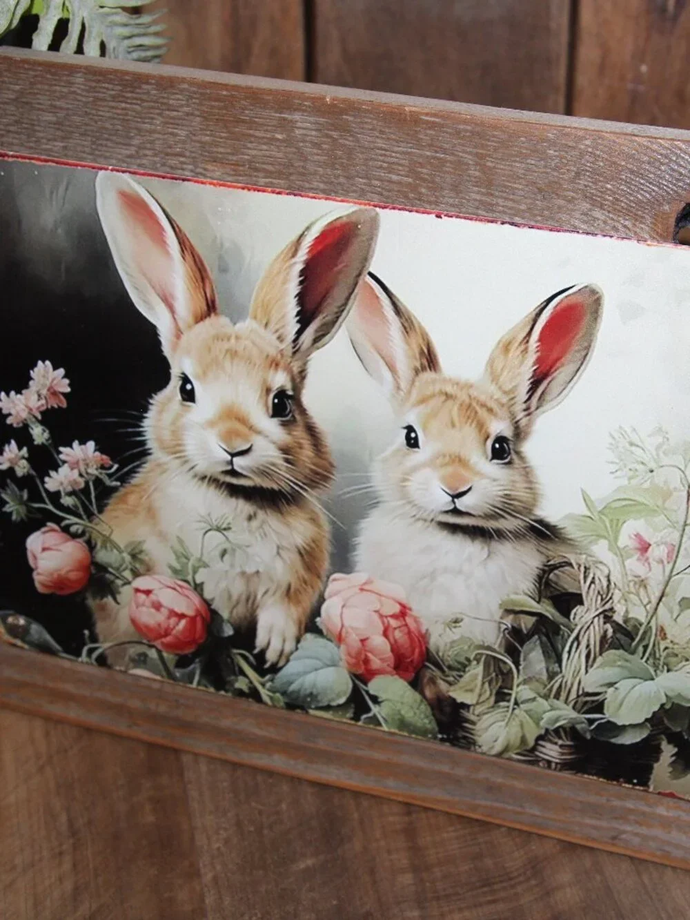 NEW Sweet Bunny Rabbits & Wild Flowers French Country Farmhouse Wall Decor